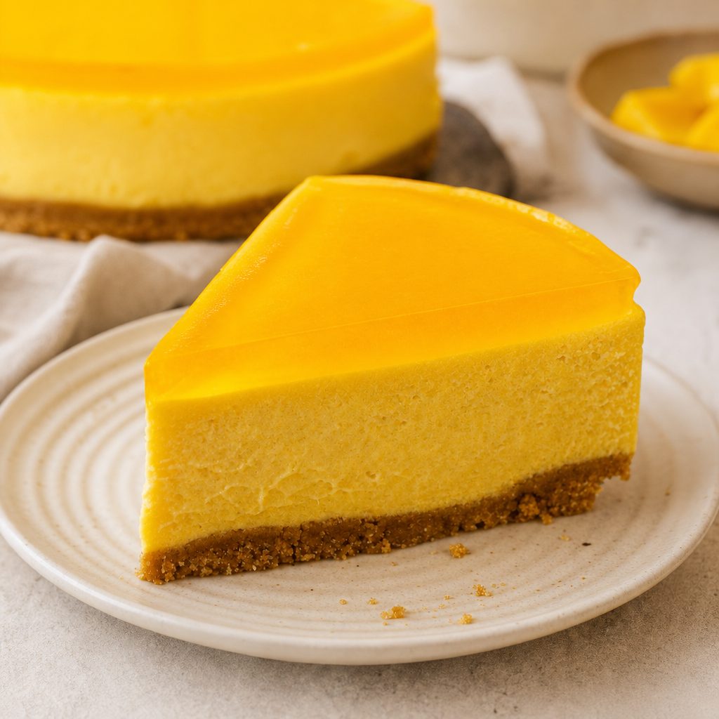 Mango cheesecake.